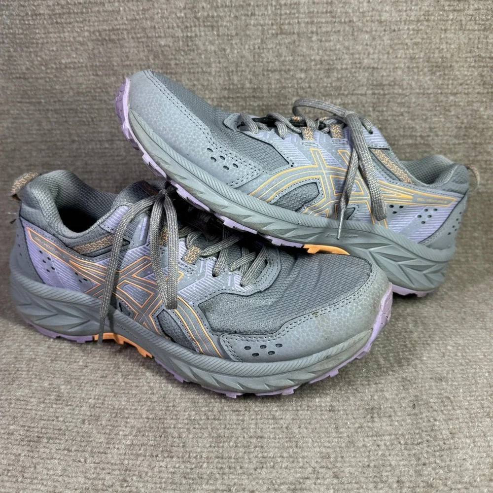 ASICS Gel Venture 9‎ Womens 9 Grey Purple Trail Running Shoes 1012B314 Wide